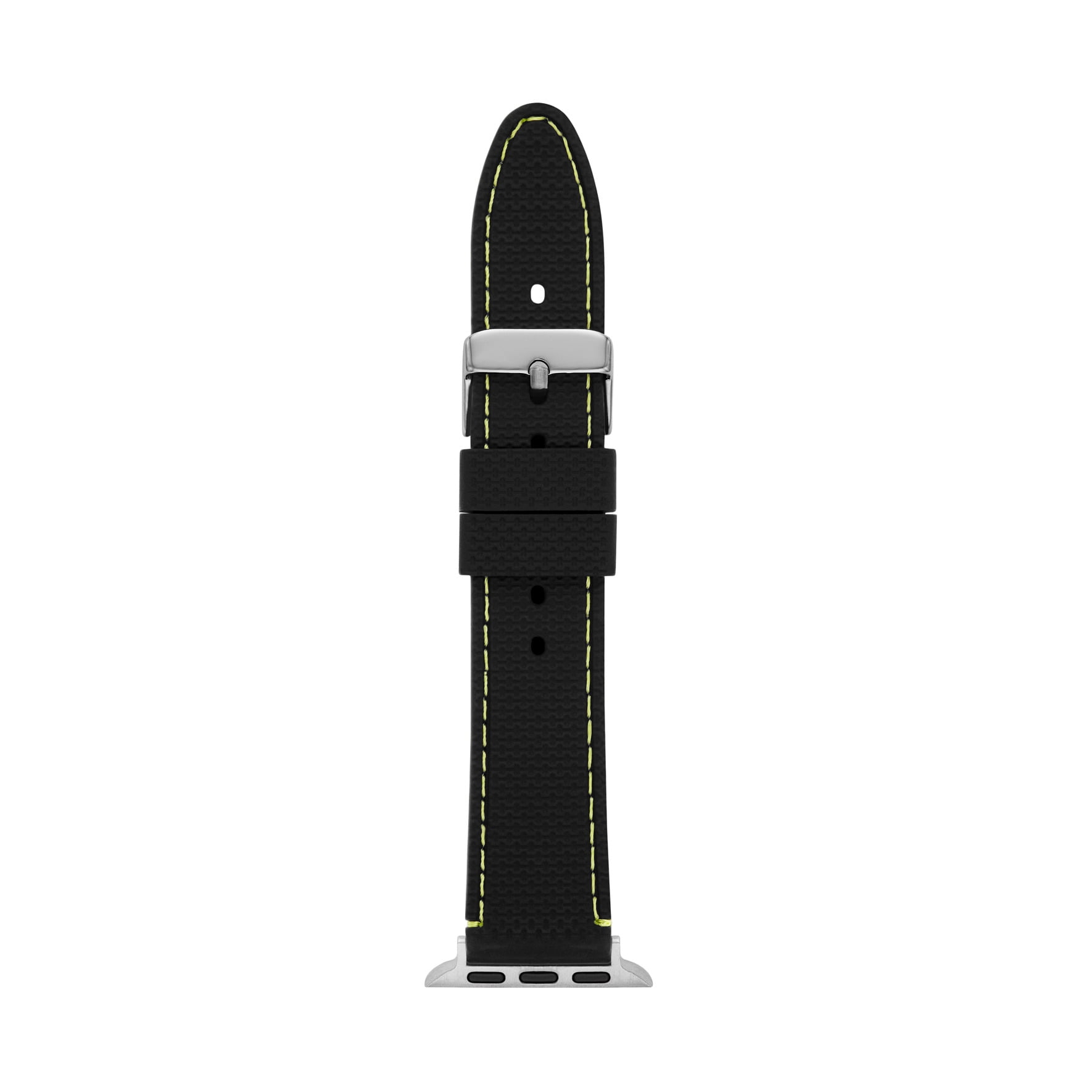 Interchangeable Black and Lime Green Textured Silicone Watch Band (FMDBA043) 38/40mm
