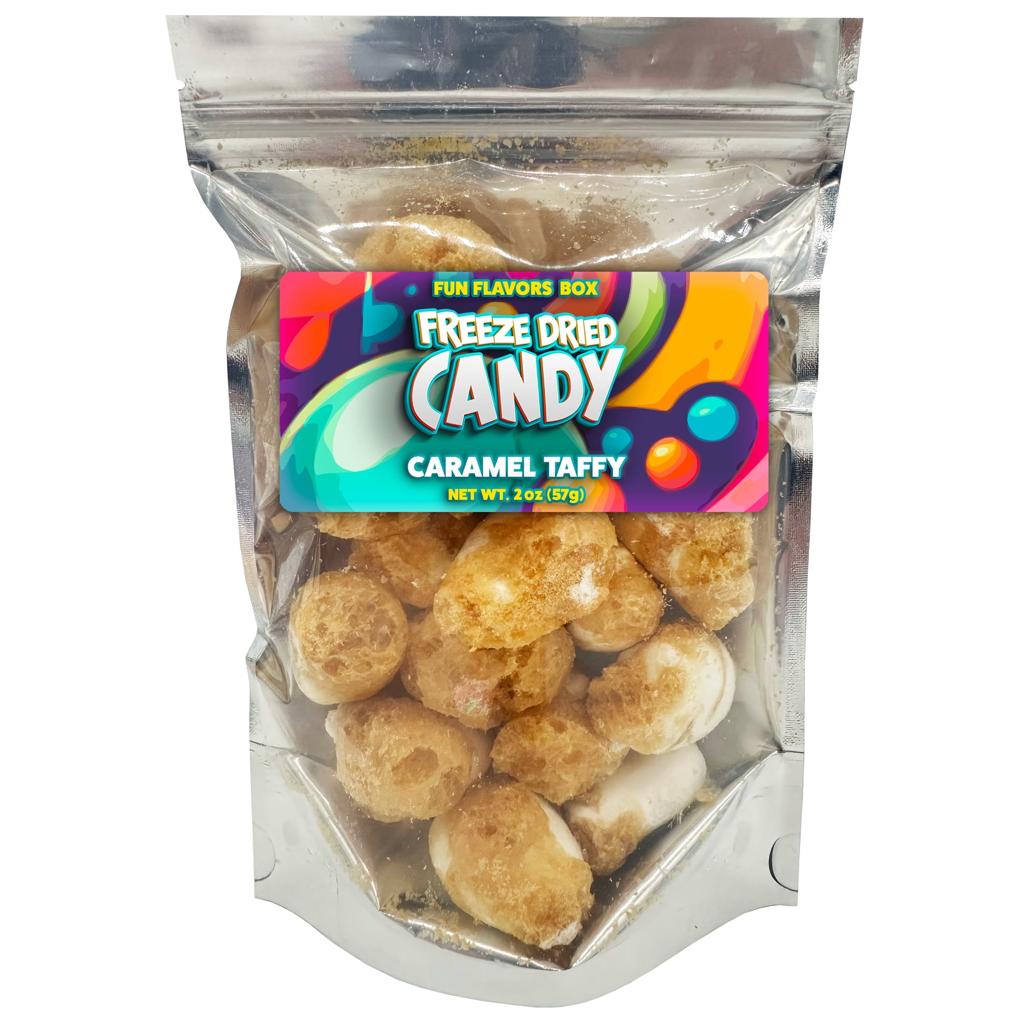 Fun Flavors Box Freeze Dried Candy Caramel Swirl Taffy Crispy Treats 2oz