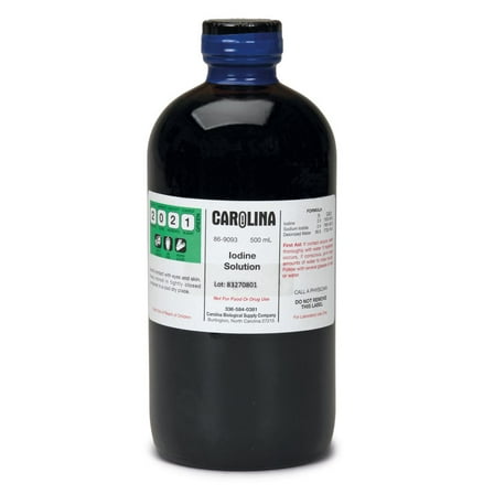 Iodine Solution, 0.08 M (2%), Aqueous, Laboratory Grade, 500 Ml