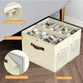 thumbnail image 4 of Organizador de zapatos Budding Joy, transparente, plegable, 16 pares, beige, 2 unidades, 4 of 6