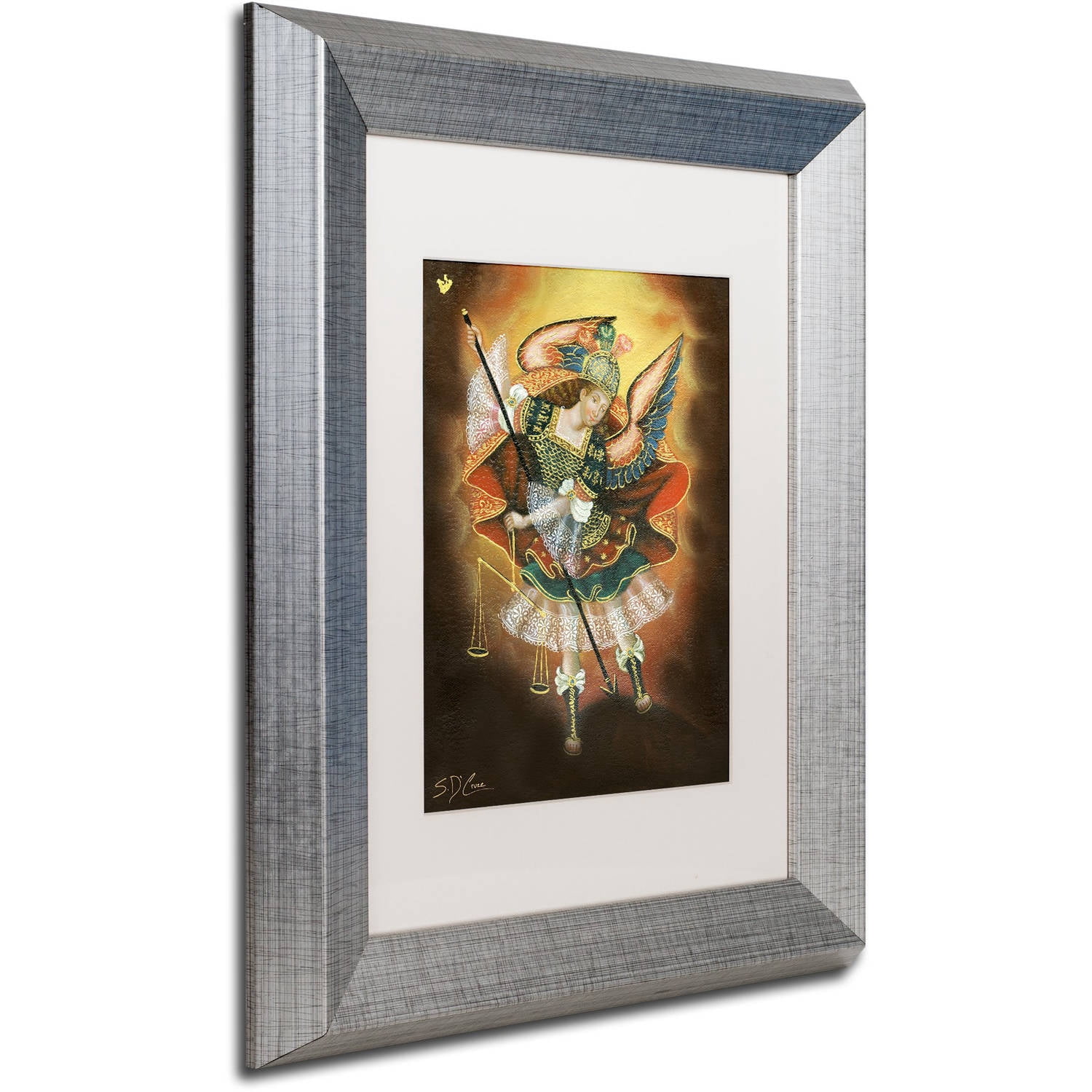 Trademark Fine Art "Angel Gabriel" Canvas Art by Masters Fine Art, White Matte, Silver Frame