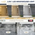 thumbnail image 5 of 4FT LED Wraparound Emergency Stairwell Light, Battery Backup, IP20, 20W(2500lm)/40W(5000lm), 3/4/5000K CCT Selectable, 100-277V, Flush Mount Commercial LED Wrap Shop Ceiling Light Fixture, FCC, 5 of 13