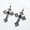 Silver, variant on Goth Large Detailed Cross Black Drill Jewel Earrings Silver Color Gothic Punk Jewellery Fashion Gorgeous Statement Women Gift