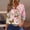 Z006-Pink, variant on SAATLERI Womens Tops 3/4 Length Sleeve Trendy Boho Floral Shirts for Women Dressy Business Casual Blouses Basis Tees Summer Fall Shirts