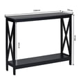 thumbnail image 3 of Costway Mesa Consola Mesita Auxiliar con 2 Niveles Repisa Librería en X Estante para Entrada Pasillo y Salón 100 x 30 x 80 cm, 3 of 10