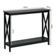 thumbnail image 3 of Costway Mesa Consola Mesita Auxiliar con 2 Niveles Repisa Librería en X Estante para Entrada Pasillo y Salón 100 x 30 x 80 cm, 3 of 10