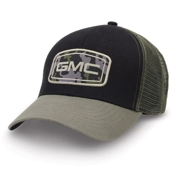 GMC Black and Green Camo Patch Mesh Hat - Adult Size