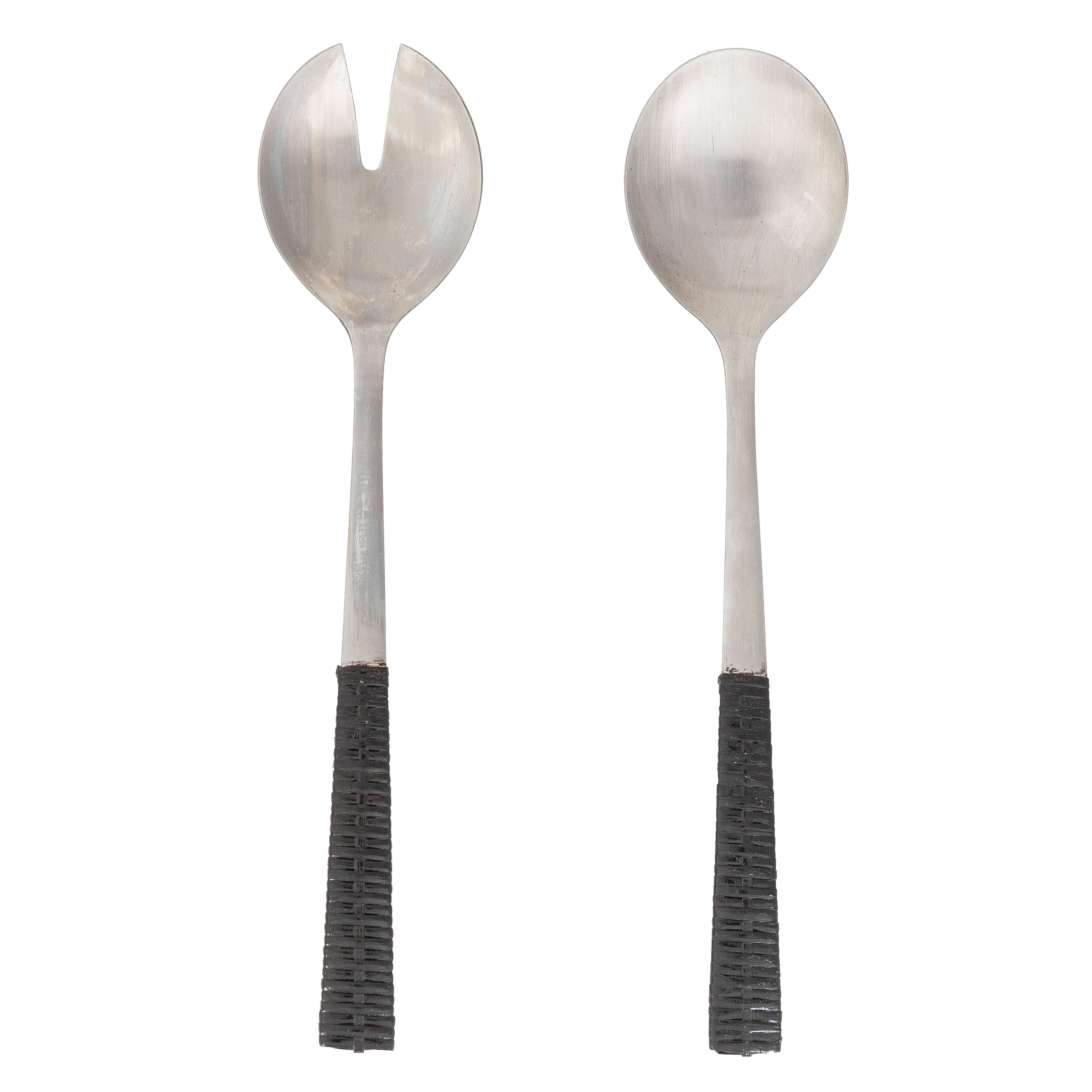 Artifacts Rattan StainlessSteel Serving Pieces (Set of 2) With Gift