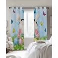 thumbnail image 2 of Easter Blackout Curtains for Bedroom, Thermal Insulated Drapes, Spring Colorful Easter Eggs Bunny Butterfly Blue Black Out Curtains 63 Inch Long Room Darkening Kitchen Curtains 42"x63" 2 Panels, 2 of 8