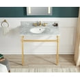 thumbnail image 2 of ANZZI Verona 34.5 in. Console Sink in Brushed Gold with Carrara White Counter Top, 2 of 8