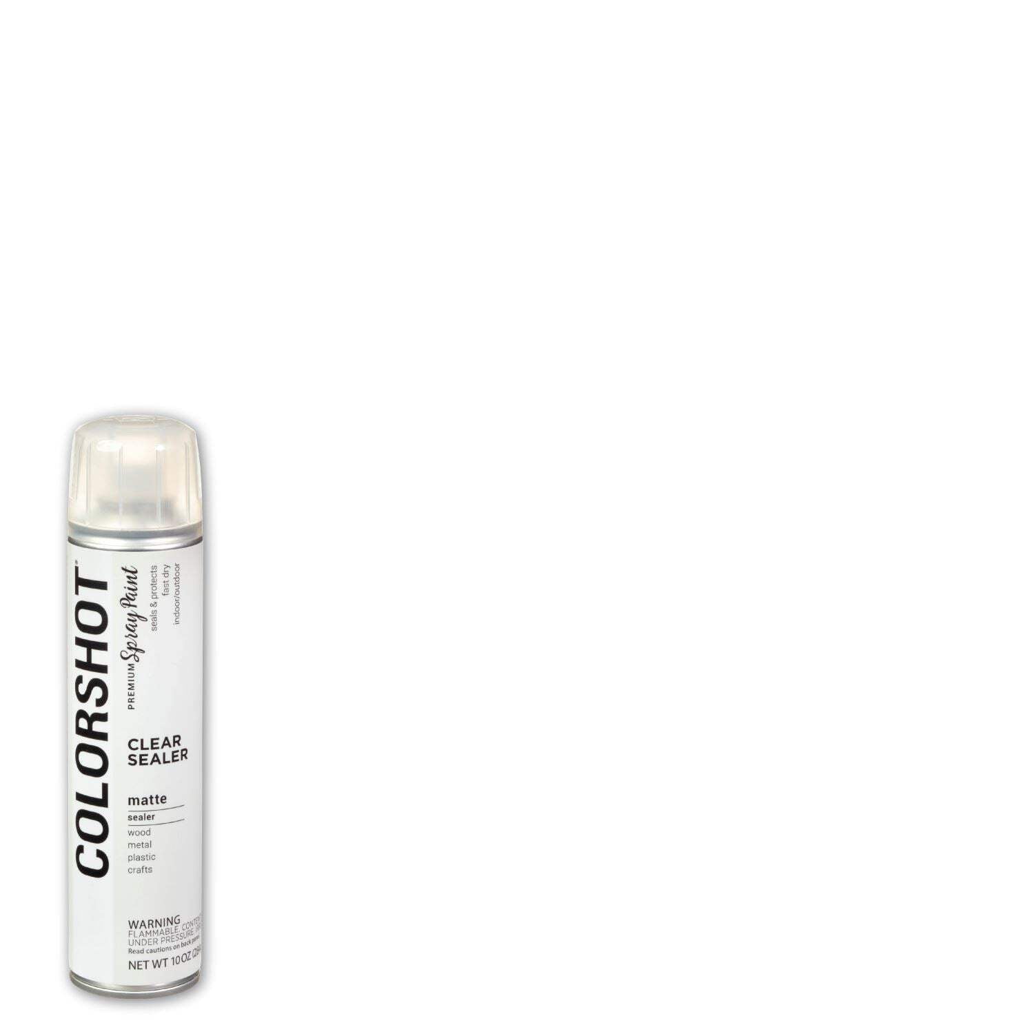 COLORSHOT Clear Sealer Matte, 10 oz. 4 Pack, Fast-Drying Acrylic Paint, Indoor & Outdoor Use