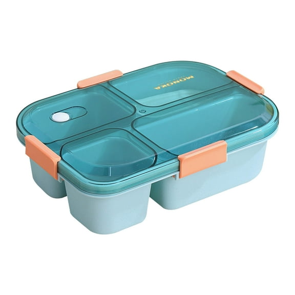 JOGZMZ 4-Compartment 1550ml Lunch Box for Office Workers Microwave Oven Heating Special Bento Food Grade Plastic with Enhanced Capacity 53oz