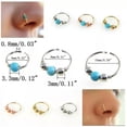 thumbnail image 2 of K-KED Fake Piercing Nose Hoops Clip Cuff Simple Nose Ring Cartilage Earrings Gifts-Rose Gold Turquoise-10mm, 2 of 9