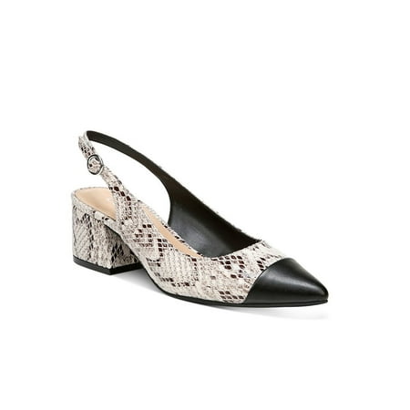 

Bar III Women s Tenley Slingback Block-Heel Pumps Natural Snake 8.5 M