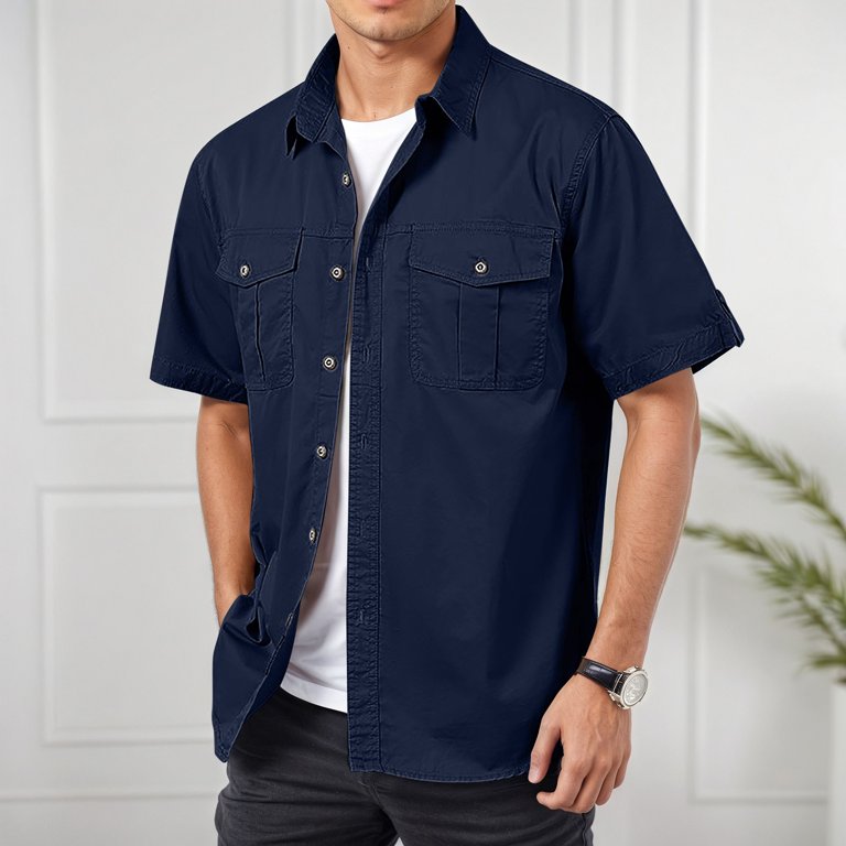 outdoor dress shirts Texas Standard Tactical Outdoor Short Sleeve Shirt / S / DENIM