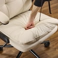thumbnail image 4 of Ktaxon High Back Office Chair, Rocking Desk Chair with Flip-Up Armrests, Adjustable Height, 360-Degree Swivel & Wheels, Cat Scratch Resistant Fabric, Beige, 4 of 7