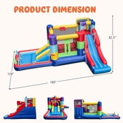 Spaco Inflatable Bounce House with 680W Blower and Ball Pit, Jumping Castle Family Backyard Bouncy Castle, Durable Sewn with Extra Thick Material, Idea for Kids