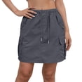 thumbnail image 2 of Cargo Skirts for Women, Mini Sports Hiking Summer Short Skirts with Pockets, High Waisted Golf Athletic Skorts Dark Gray L, 2 of 9
