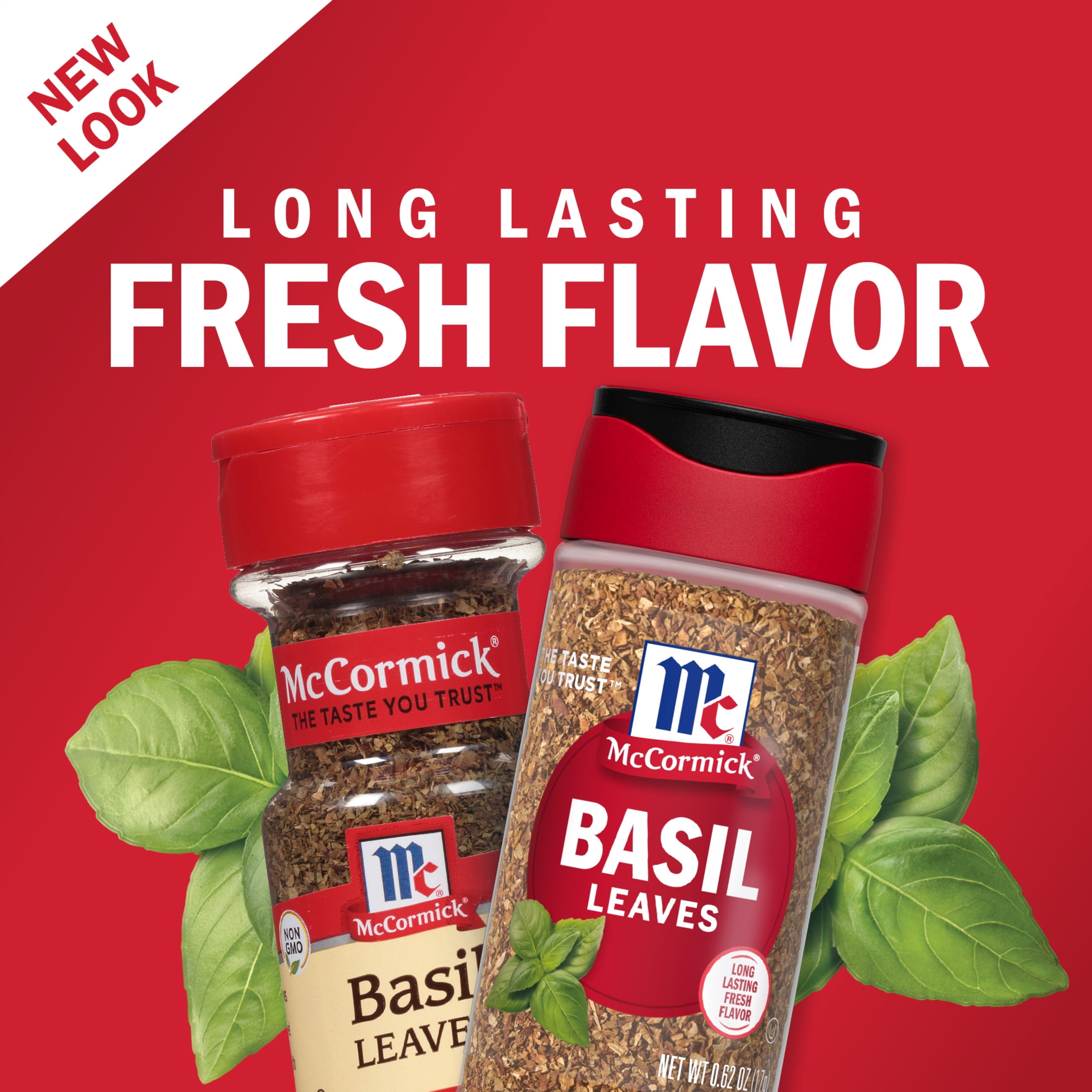 (3 pack) McCormick Kosher Basil Leaves, 0.62 oz Bottle