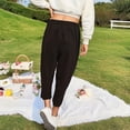 thumbnail image 3 of TRUBKH Corduroy Pants Women Cargo Pants for Women Trendy Sweater Pants Womens Fall Pants High Waisted Cargo Pants Corduroy Flare Pants Women Black L, 3 of 4