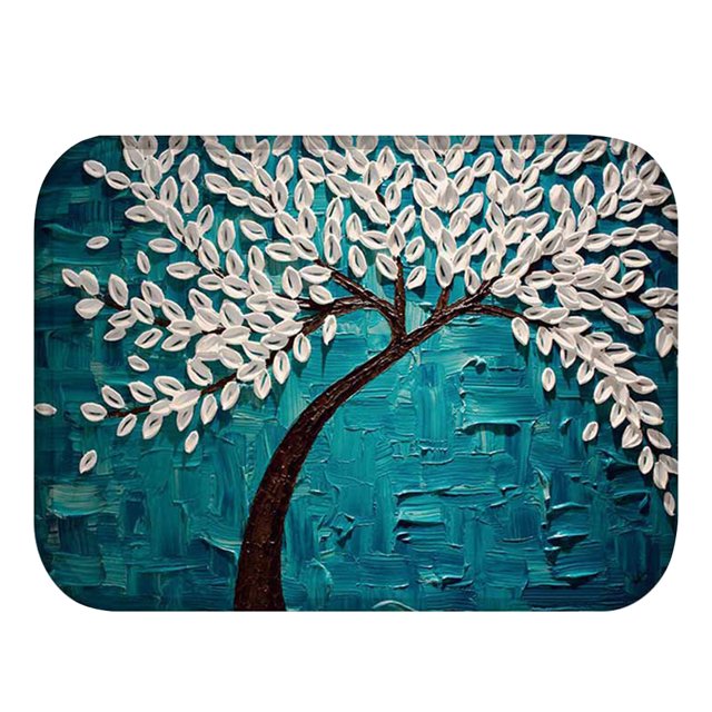 Pintura al óleo Árbol Coral Terciopelo Estera Puerta de la cocina Entrada Alfombras antideslizantes Baño Alfombras de sala de estar kenally JJ20220-20