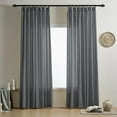 thumbnail image 1 of EcoNesxp Gray Linen Curtains 95" Length 2 Piece Set Dark Gray Light Filtering Country Modern Neutral Living Room Back Pull Pinch Pleat Curtains 95" Length Inch Length 2 Piece Set, 1 of 5