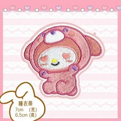 Parche bordado de Anime Sanrio Hello Kitty My Melody Kuromi Cinnamoroll para planchar ropa, accesorios de costura, parches