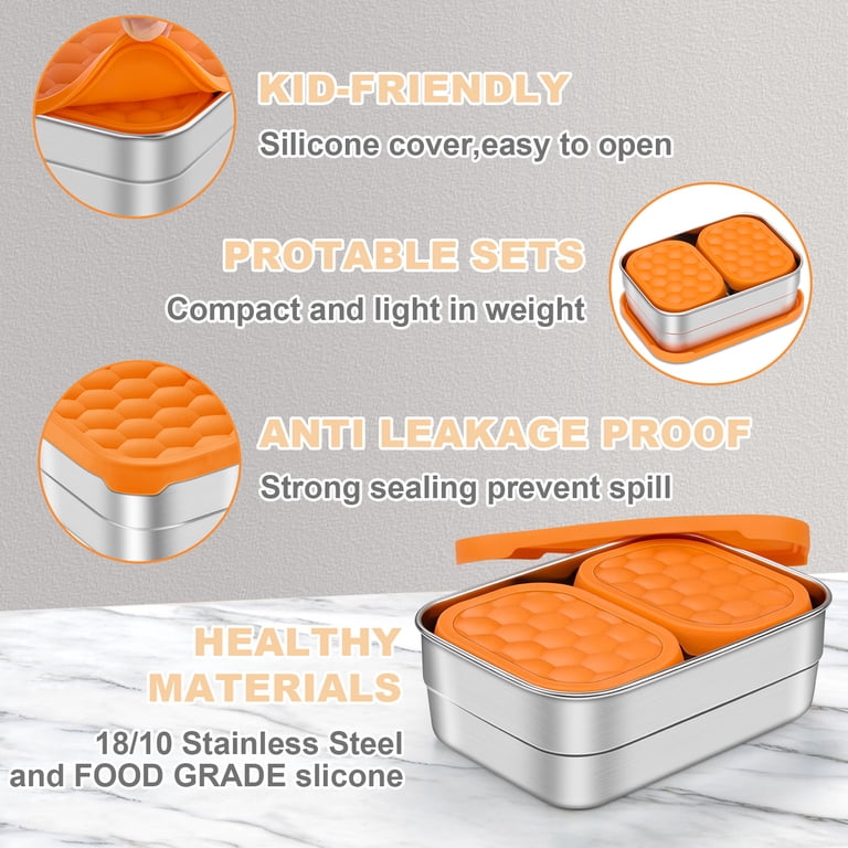 Vesteel Stainless Steel Lunch Container Set, Orange photo 5