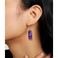 thumbnail image 5 of WIRESTER 1 Pair/Set Purple Nebula Galaxy Stainless Steel + Glass Rectangle Drop Earring Fashion Jewelry Drop Dangle Hook Earrings for Women, 5 of 6