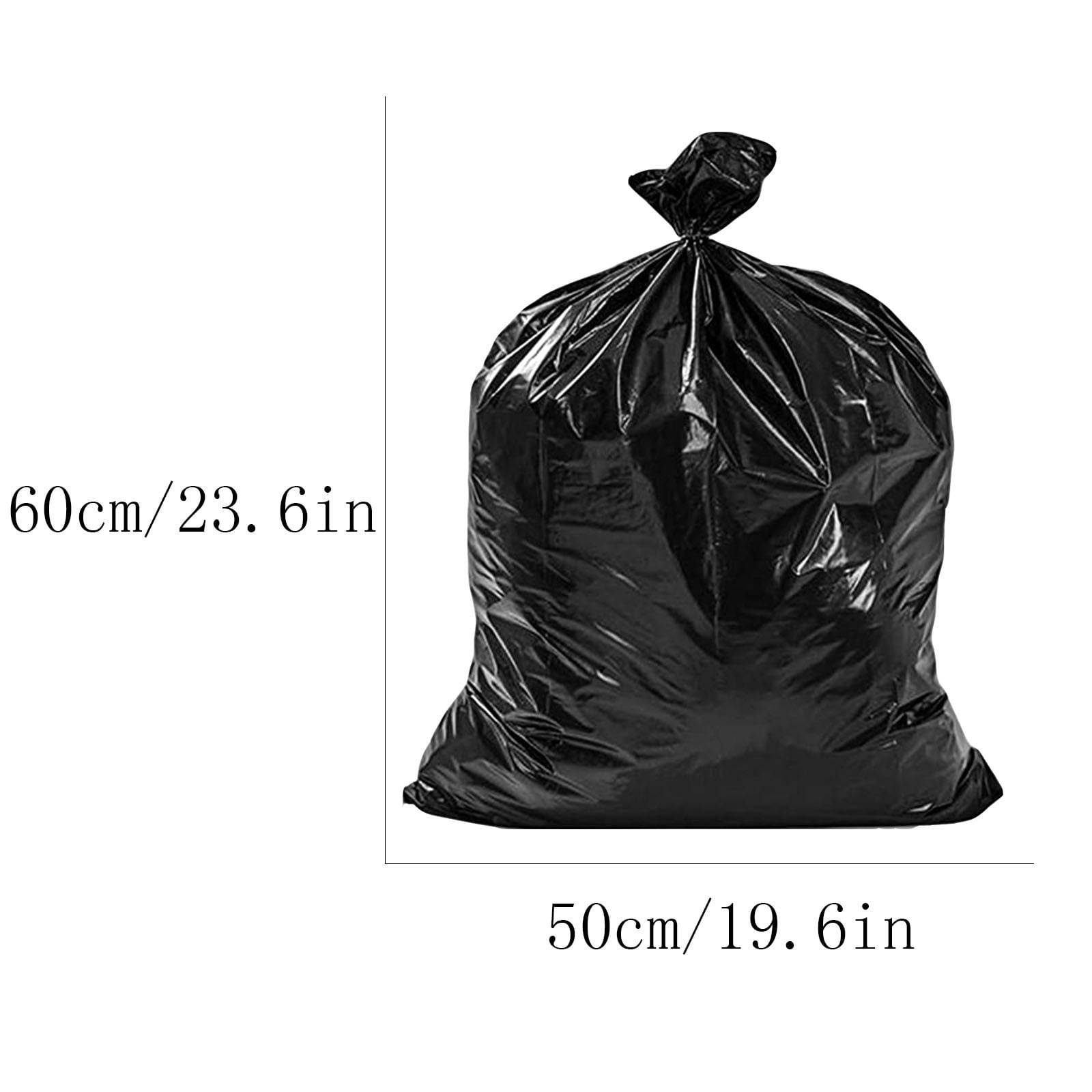 LINMOUA Trash Bags, Heavy Duty Outdoor Garbage Bags (100 Count) for Commercial, Lawn and Leaf, 23.6in X 19.6in
