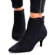 thumbnail image 1 of Women Zip Ankle Booties Low Kitten Heel Pointed Toe ShoesabBlack38, 1 of 3