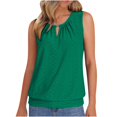 thumbnail image 2 of Women's Fashion Round Neck Sleeveless Tank Top, Solid Color Casual Top for Summer and Layering,Green,2XL, 2 of 8