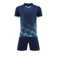 thumbnail image 2 of LWNYDPLSD Kids Soccer Jerseys Set Boys 2 Piece Football Outfits Teen Boys Training Team Athletic Workout Short Sleeve Shirts+Quick Dry Fitness Shorts Suit for Gym Sport Toddler Boys Clothes, 2 of 5