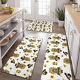 thumbnail image 2 of White Highland Cow Sunflower Hat Pattern Kitchen Rugs Sets Of 3,Kitchen Runner Rugs Non Skid Washable,Decorative Kitchen Floor Mats for Kitchen,Sink,Laundry,17"x30"+ 17"x47" + 17"x59", 2 of 6