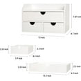 thumbnail image 2 of White Wood Desk Organizer with 3 Drawer, Mini Cute Cabinet with Storage Shelf for Tabletop, Small Desktop Box Organizer for Cosmetic Office Supplies, 2 of 15