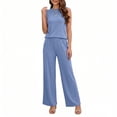thumbnail image 5 of BUIGTTKLOP 2 Piece Lounge Sets for Women Sleeveless Tank Tops Wide Leg Pants Summer Outfit 2026 Casual Matching Track Sweat Suits, 5 of 6