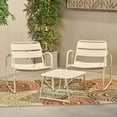 thumbnail image 2 of FFZ CONRAD Chat Set with Open Slat Design and Iron Frame, Matte White, 2 of 9