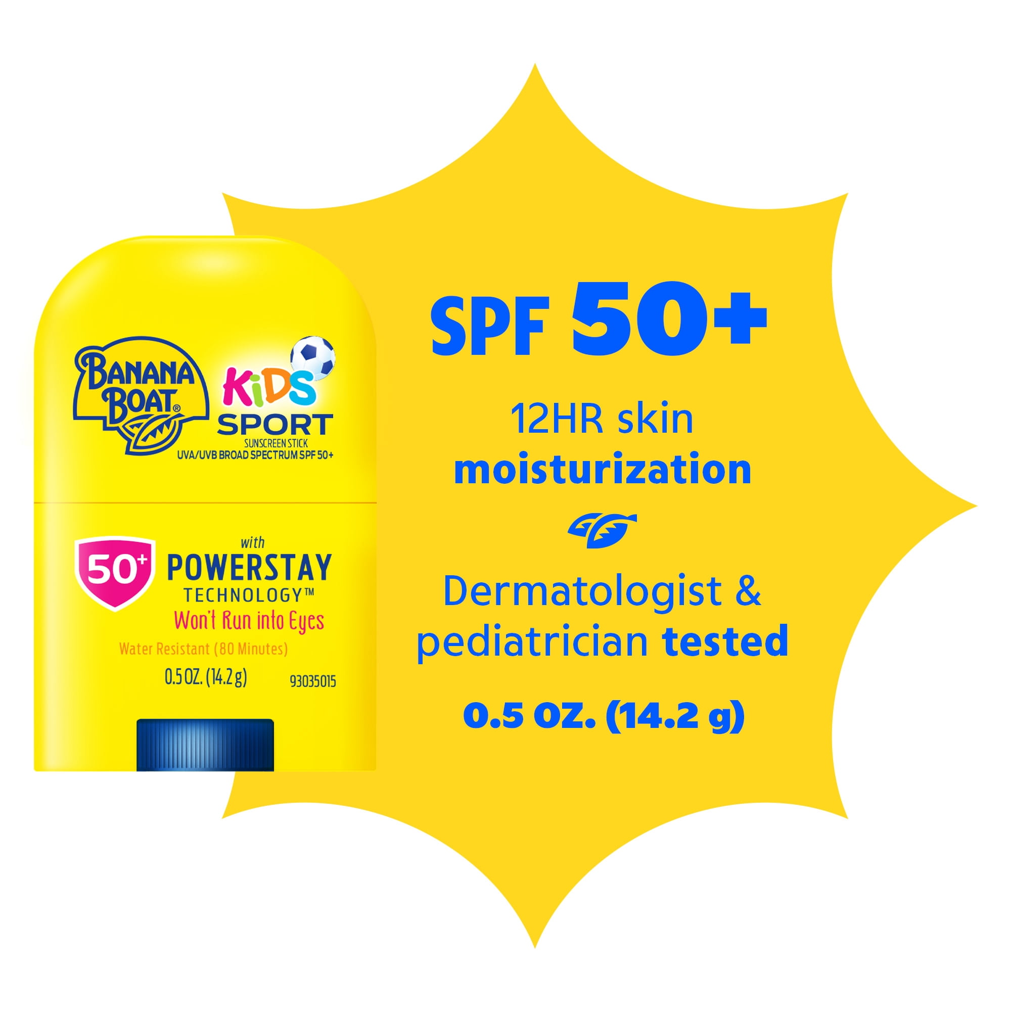 Banana Boat Sport Kids Sunscreen Stick SPF 50,Travel Sunscreen for Kids, 0.5 oz