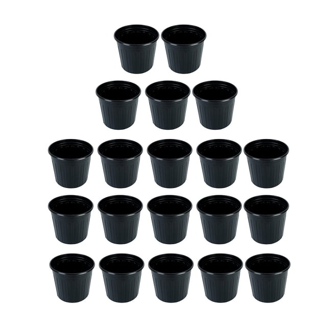 20 piezas de macetas negras para guardería, contenedor para guardería, macetas versátiles 23cm
