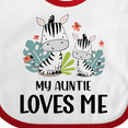 thumbnail image 4 of Inktastic Zebra My Auntie Loves Me Boys or Girls Baby Bib, 4 of 4