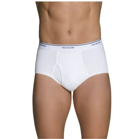 Fruit of the Loom Men's Classic White Briefs 100% Cotton Underwear 3 Pack