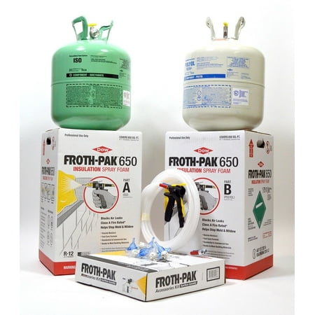 Dow Froth Pak 650, Spray Foam Insulation Kit, Class A fire rated 650 sq ft (Best Price Spray Foam Insulation Kits)