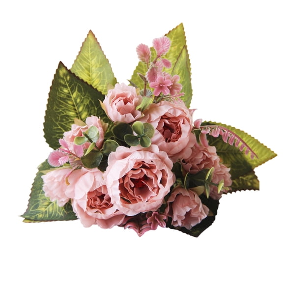 Dvumao Artificial Peony Flower, 3-Large-6-Small Heads Flower for Small Vases, Wedding Centerpiece, Home & Office Desk Decor