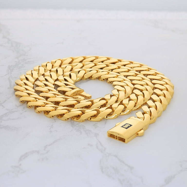 Solid Handmade Gold Miami Cuban Link Chain 11mm | Lirys Jewelry Yellow / 18kt Gold / 30