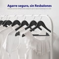 thumbnail image 3 of Ganchos de Madera Premium Serenelife, Ahorradores de Espacio, Resistentes, con Gancho Metálico Giratorio de 360°, para Abrigos, Pantalones y Vestidos, Negro, Pack 30, 3 of 7