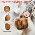 thumbnail image 3 of Uxcell Glass Empty Candle Jars, 2 Pcs Ribbed Candle Containers for Candle Making, DIY Gifts, Home Decor, Storage, Smoky Grey, 3 of 6