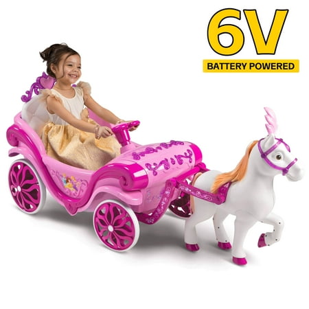 Disney Princess Girls’ Royal Horse and Carriage Girls’ Ride-On Toy by Huffy