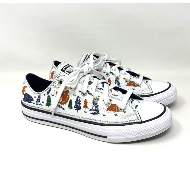 Ongepast melk bord Converse Women's CTAS OX White Camping Themed Print Low Canvas Sneakers  672440F - Walmart.com