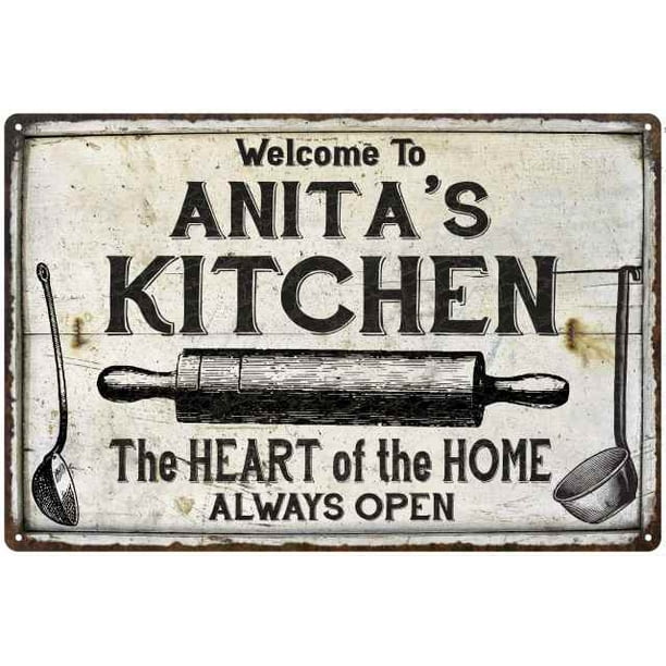 Anita S Kitchen Farmhouse Sign Gift 8x12 Metal 108120033139 Walmart Com Walmart Com