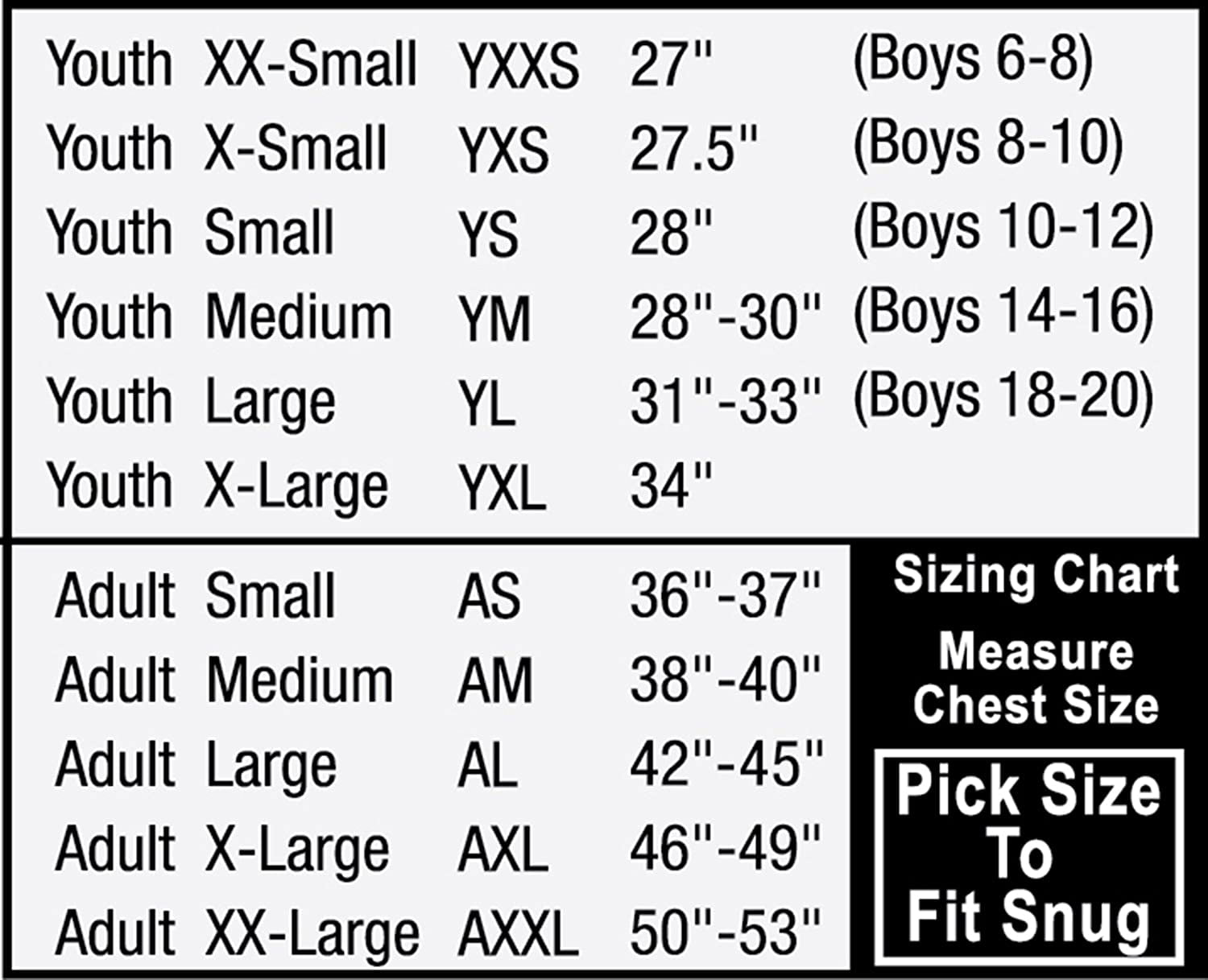 youth xl adult small